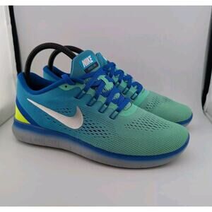 Nike ID Women's Size 8.5 Sneakers Teal Blue Green Yellow Turquoise NikeiD
